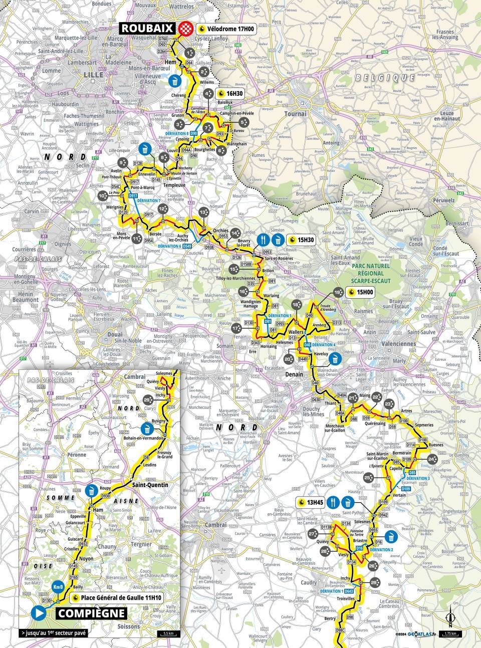 ParisRoubaix parcours, favoris et diffusion TV