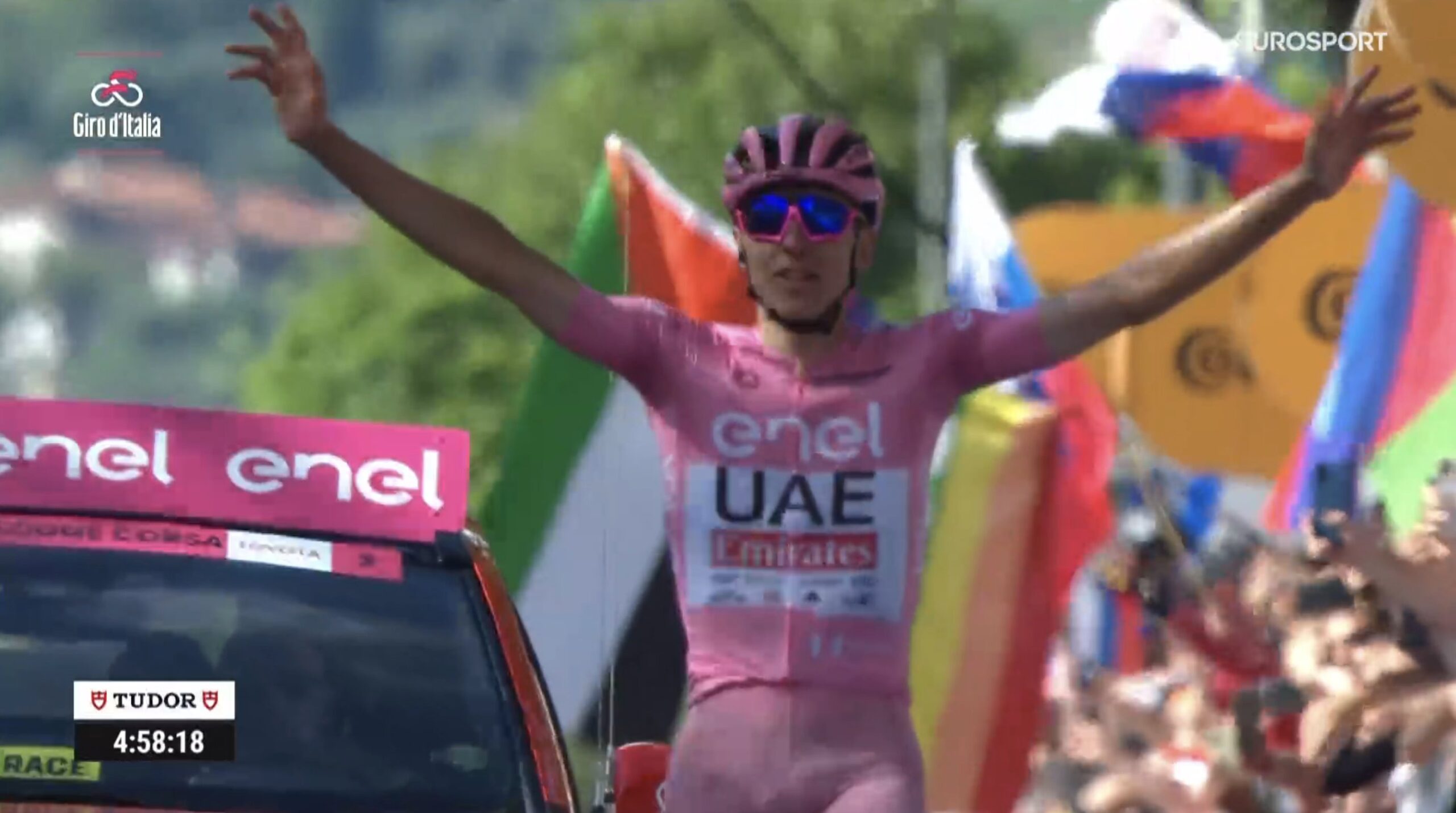 Classement de la 20ème étape du Tour d'Italie, remportée par Tadej Pogacar