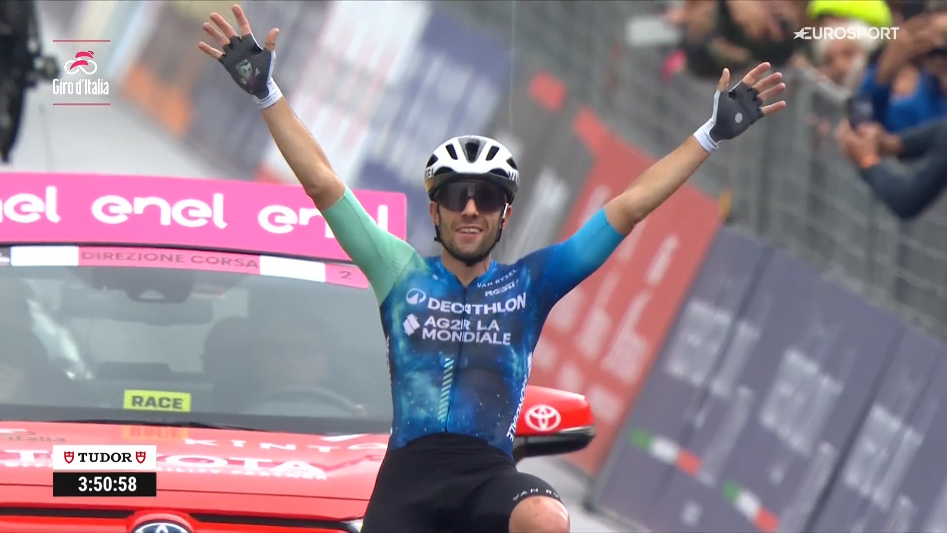 Classement de la 19ème étape du Tour d'Italie, remportée par Andrea Vendrame