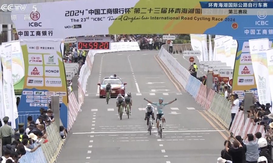 Manuele Tarozzi a remporté la 3ème étape du Tour of Qinghai Lake.