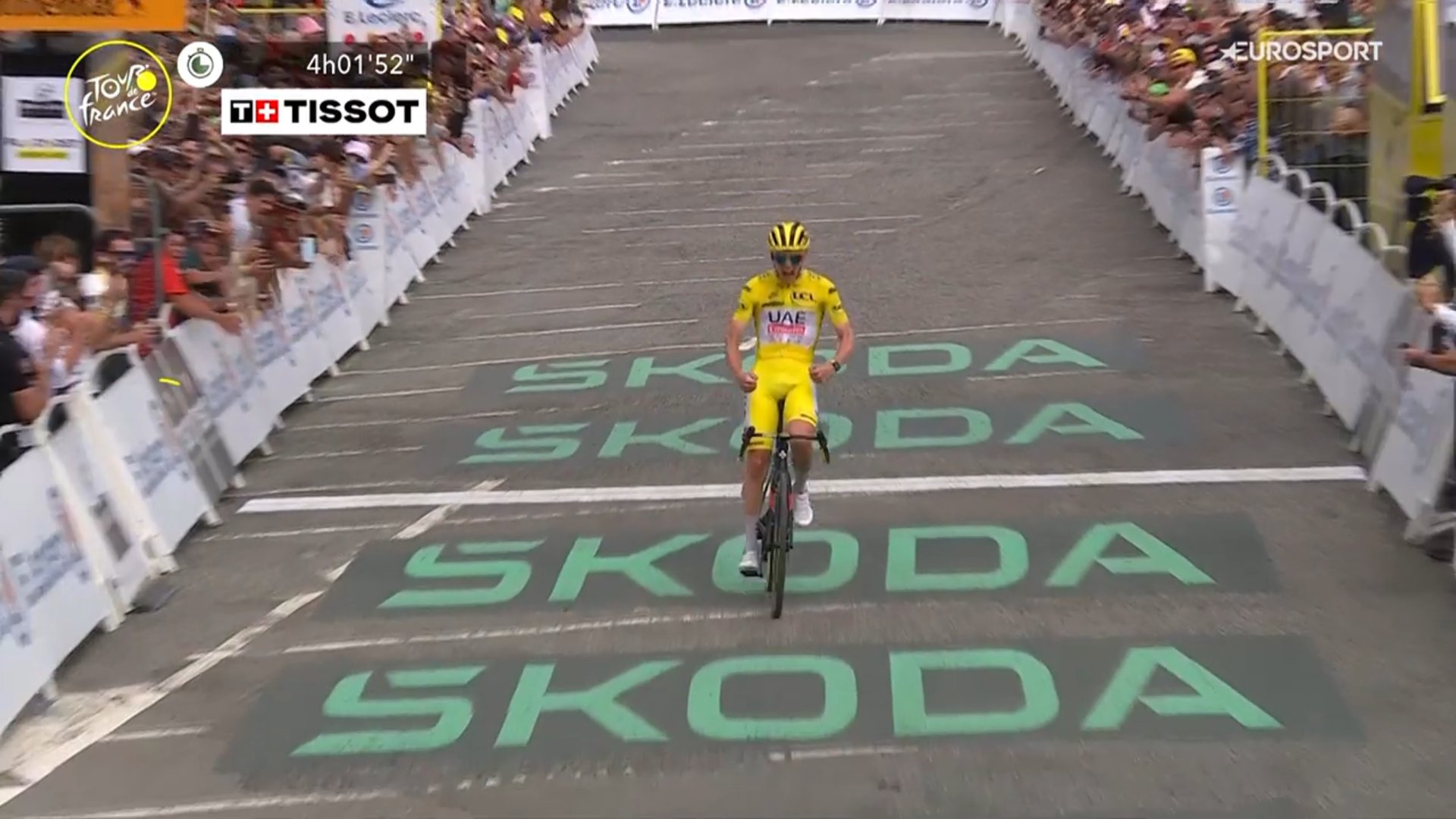 Tadej Pogacar a remporté la 14ème étape du Tour de France.