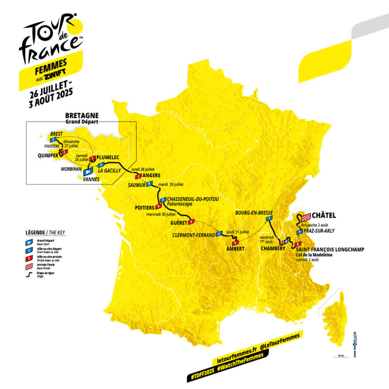 Parcours du Tour de France Femmes 2025.