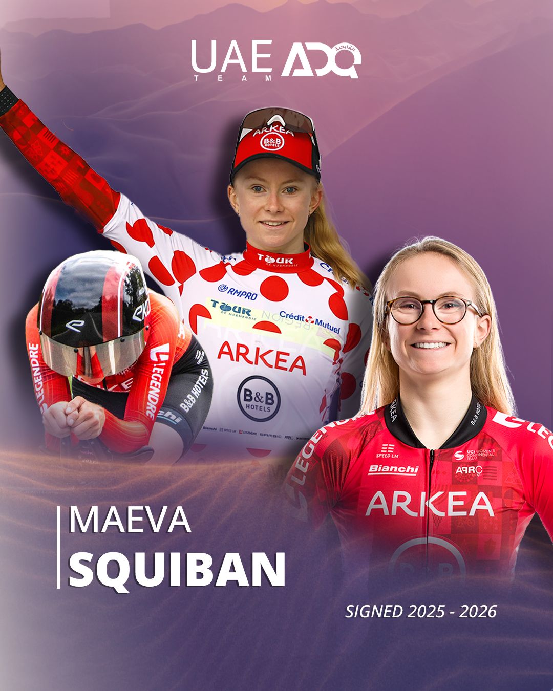 Maeva Squiban s'est engagée avec la formation UAE Team ADQ.