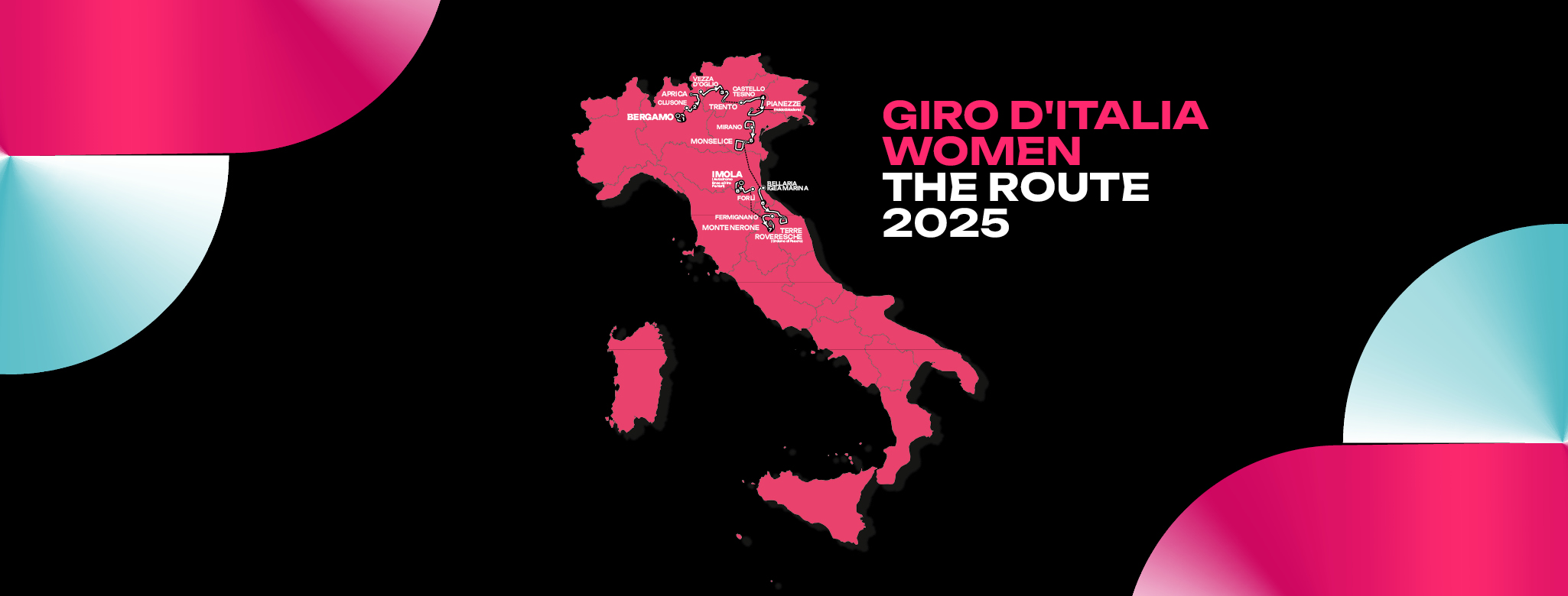 Parcours du Giro d'Italia Women 2025.